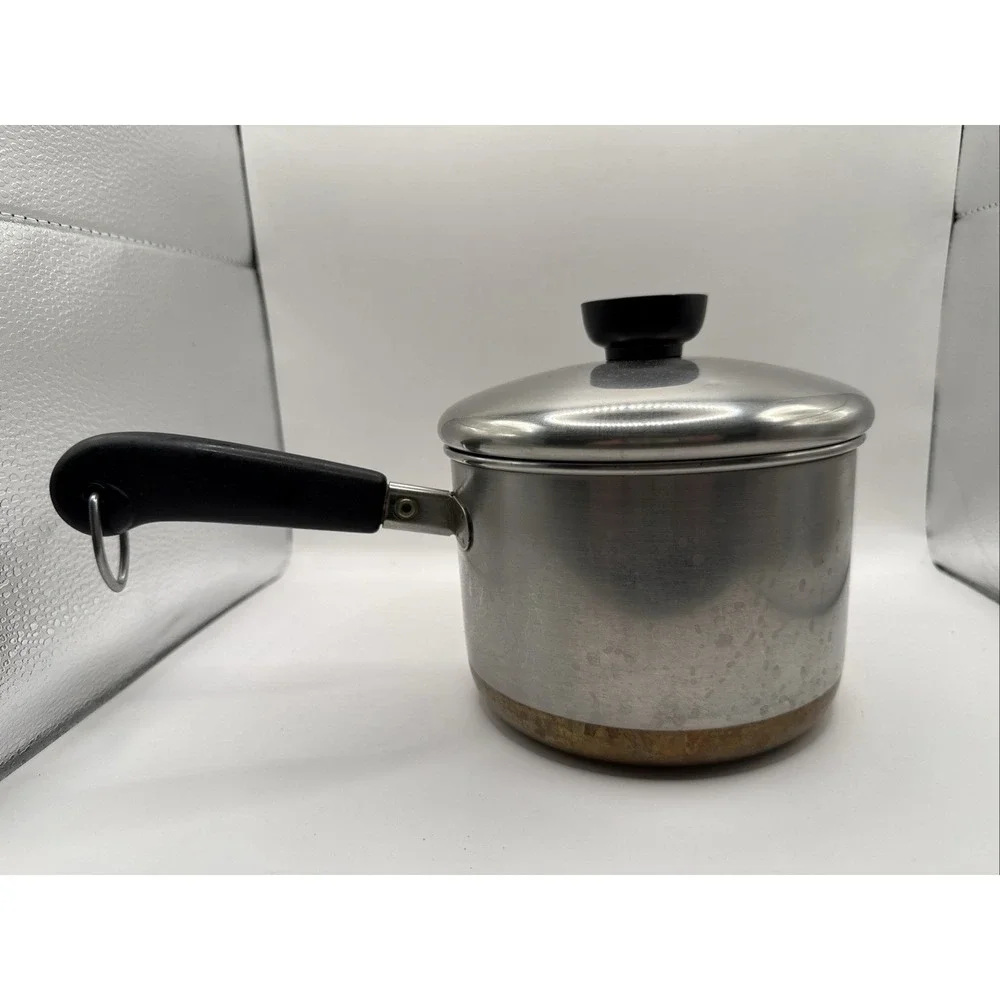 1801 Revere Ware 1 1/2 Quart Qt  Saucepan With Lid Copper Bottom 85